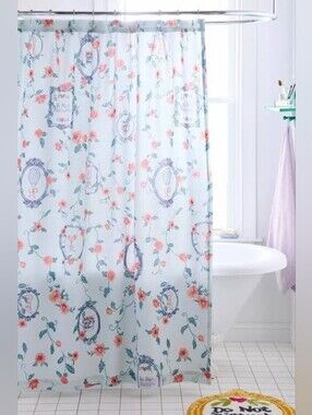 UO Finley Floral Frame Patterned Shower Curtain